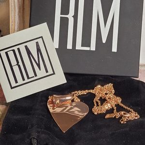 ROBERT LEE MORRIS RLM Bronze Folded Heart Necklace New